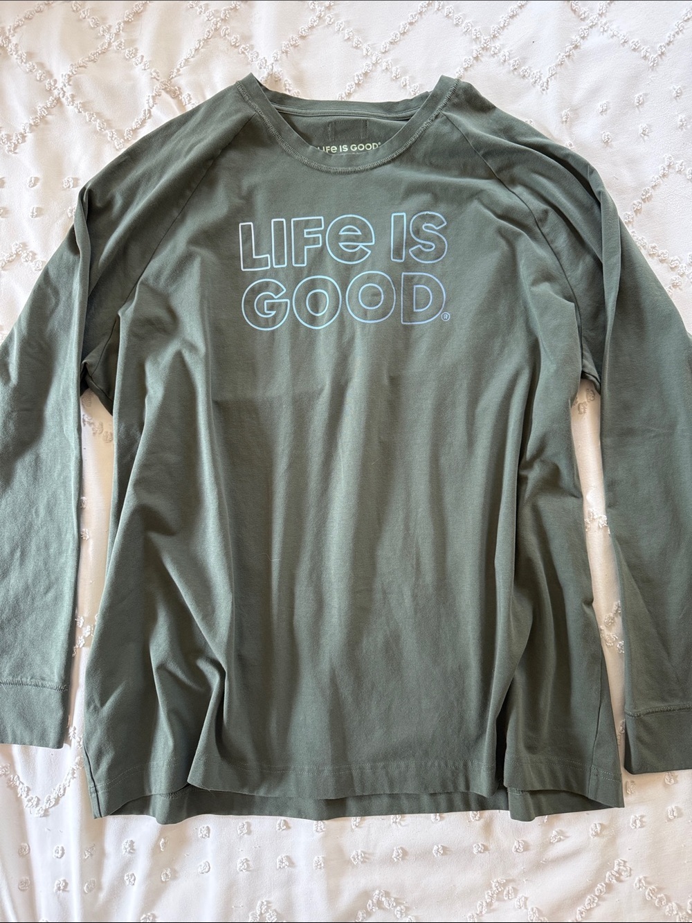 Life Is Good Olive Green Long Sleeve Shirt NWOT Size XXL